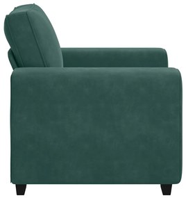 Poltrona 60 cm veludo verde-escuro