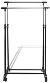 Cabides para roupas ajustáveis com 2 varões 2 pcs