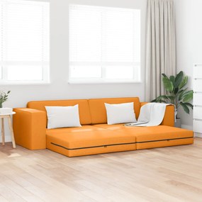 Sofá Cama de Chão 2-em-1 Amarelo Escuro 245x150x60.5 cm Tecido