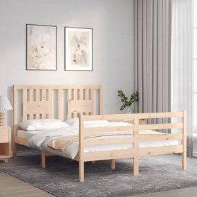 Estrutura de cama com cabeceira 120x200 cmmadeira maciça