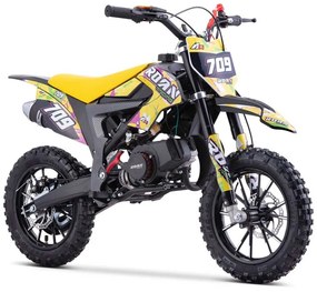 MINI MOTO PARA CRIANÇAS MiniCross Roan 709 gasolina 49cc 4.5CV 2024 AMARELA