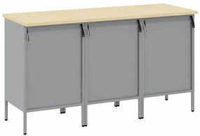 Conjunto de Armários de Trabalho VidaXL 3 Peças Preto e Cinza em Madei