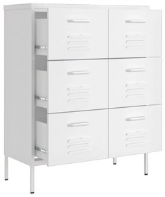 Armário com gavetas aço 80x35x101,5 cm branco