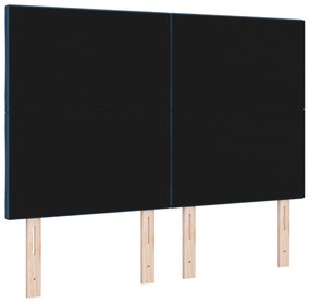 Cabeceira com Design de Blocos de Diamante em Azul, 160 cm de Tecido