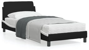 vidaXL Estrutura de cama c/ cabeceira couro artificial 90x190cm
