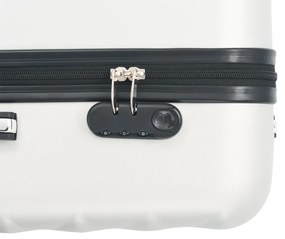 Conjunto de tróleis estojo rígido 3 pcs ABS prateado brilhante