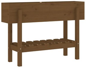Canteiro elevado jardim 101x30x69 cm pinho maciço castanho-mel