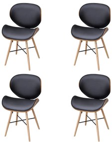 vidaXL Cadeiras jantar 4 pcs madeira curvada e couro artificial