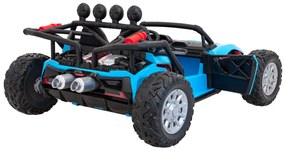 Carro elétrico para Crianças 2 Lugares Buggy Racing 5 24V Rodas Espuma EVA, assento couro ecológico Azul
