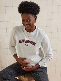 Sweat "New Edition Baby", de grávida e amamentação bege mesclado