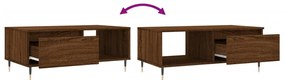 Mesa de centro 90x50x36,5cm derivados madeira carvalho castanho