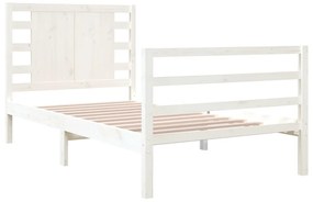 Estrutura cama solteiro 90x190 cm pinho maciço branco