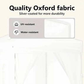 Tenda para festas dobrável com paredes laterais 2x2 m branco