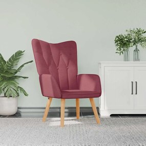 vidaXL Poltrona de descanso tecido vermelho tinto