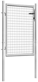 Portão de jardim em aço galvanizado 105x150 cm prateado