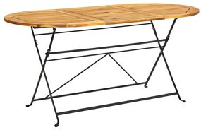 7 pcs conjunto dobrável de jantar p/ jardim acácia maciça
