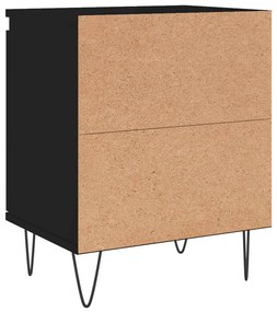 Mesas de cabeceira 2pcs 40x30x50 cm derivados de madeira preto