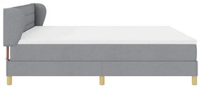 Cama Box Spring vidaXL com Colchão - Cinza Claro, 200x200 cm, Tecido