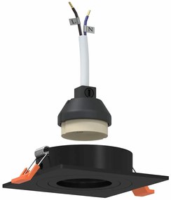 Spotlights Embutidos 6 pcs Quadrados GU10 Pretos 91x91 mm