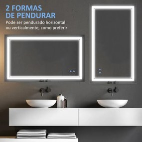 Espelho Stella com Luz LED Ajustável - Design Moderno