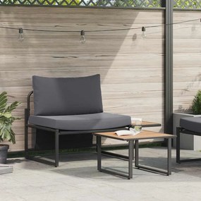 Conjunto de Sofá de Jardim em 2 Peças com Assentos em Antracite