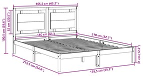 Cama extra longa sem colchão 160x210 cm madeira maciça