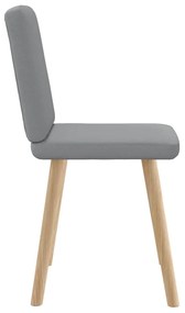 Cadeiras de jantar 2 pcs tecido cinzento-claro