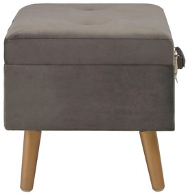 Banco de arrumação 40 cm veludo cinzento