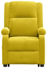 Poltrona de massagens elevatória veludo amarelo