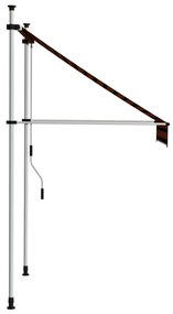 Toldo retrátil manual 100 cm laranja e castanho