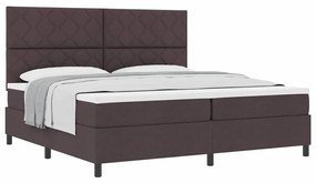 Cama Box Spring com Colchão Castanho Escuro 200x200 cm Tecido