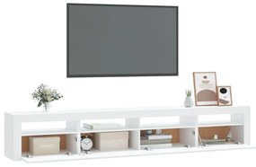 Móvel de TV com luzes LED 240x35x40 cm branco