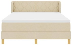 Cama Box Spring vidaXL com Colchão em Creme, 140x200 cm de Tecido