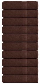 vidaXL Toalhas de banho 10 pcs FROGN 100x150 cm 100% algodão castanho