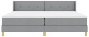 Cama Box com Colchão Cinza Claro - 200 x 200 cm de Tecido