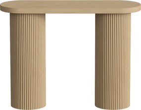 Consola Canelada Arrumação Oculta Pés Coluna Estilo Rústico Consola de Entrada Estreita 103x35x80 cm Cor Carvalho