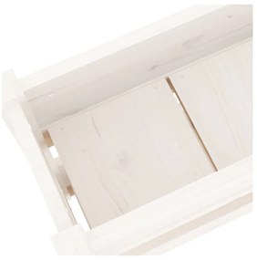Vaso/floreira 112x25x66 cm madeira de pinho maciça branco