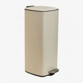 Lixeira Com Pedal Para Exterior Em Aço Sosuina Tapioca Bege & 30 L - Sklum