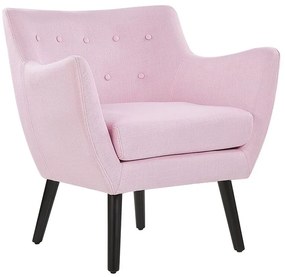 Poltrona tecido rosa e preto DRAMMEN Beliani
