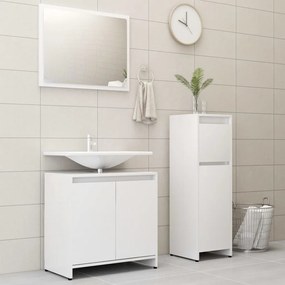 3056925 vidaXL 3 pcs conjunto de móveis de casa de banho contraplacado branco