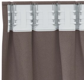 Cortinas opacas 2 pcs Castanho escuro 245 x 140 cm Poliéster