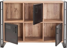 Conjunto de Mobiliário de Sala Cosmo – Pinho Atlântico Preto – Estante