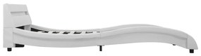 Estrutura de cama com LED 140x200 cm couro artificial branco