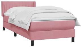 Cama com molas/colchão 80x220 cm veludo rosa