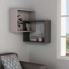 Prateleira de Parede Ring – Mocha Claro e Antracite – 68x68x60 cm