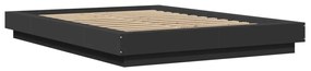 Estrutura cama c/ luzes LED 120x190 cm derivados madeira preto