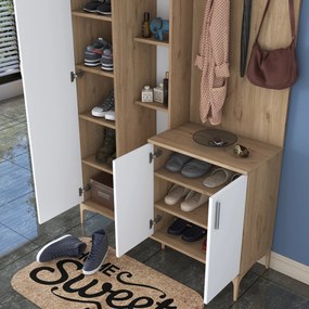 Hall Stand EA109 – Walnut White – 120x198,6x37,5 cm