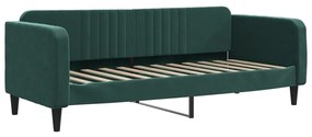 Sofá-cama com gavetão 80x200 cm veludo verde-escuro