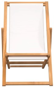 Cadeira de pátio em teca 56x105x96 cm creme