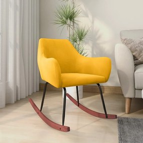 vidaXL Cadeira de baloiço veludo amarelo